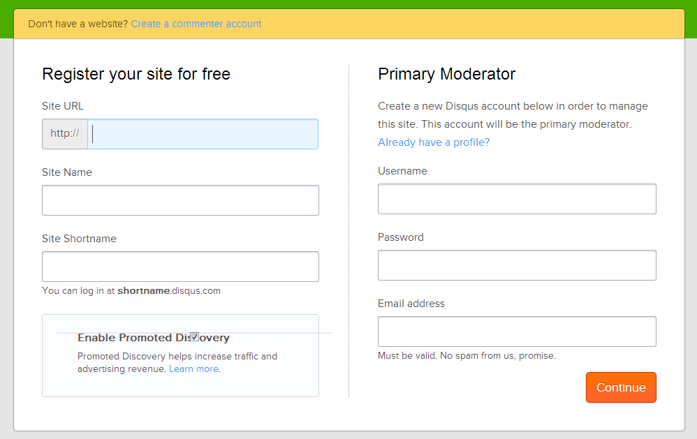 Disqus Register