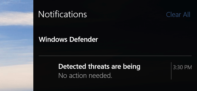 Notifikasi Windows Defender