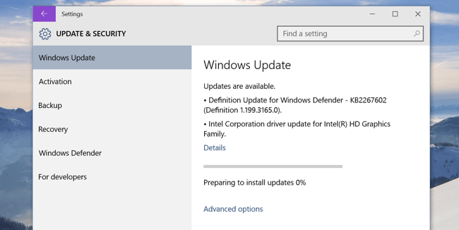 Windows Defender Update